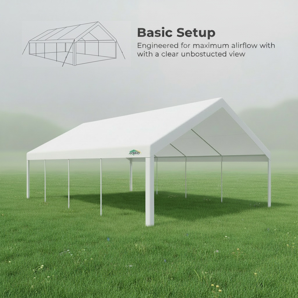 COBIZI 20'x40' Heavy Duty Party Canopy with 12 Sidewalls & Built-in Sandbags SPC168