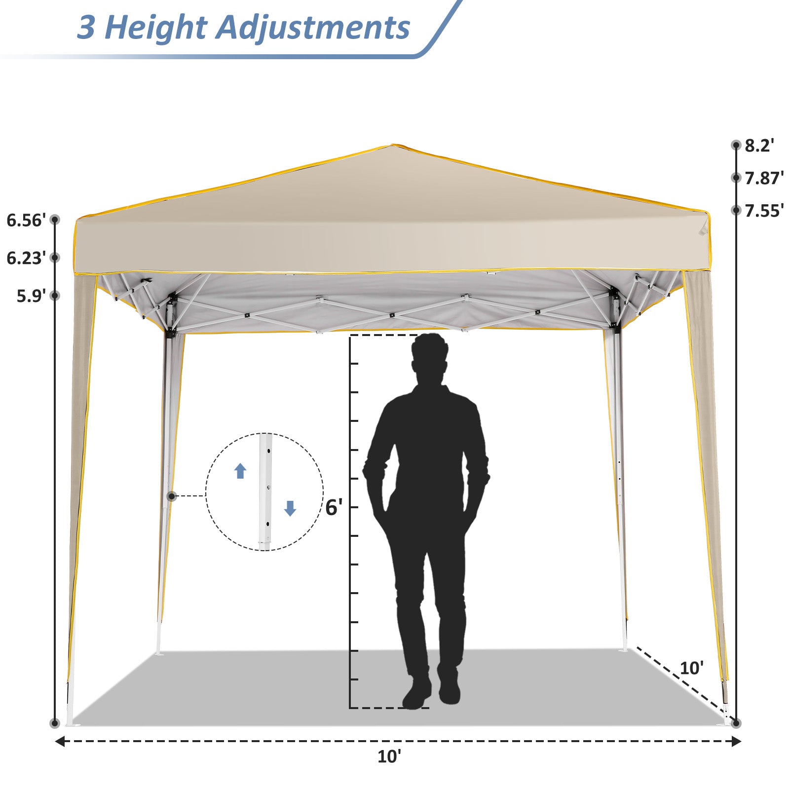 COBIZI 10'x10' Pop Up Outdoor Waterproof Commercial Canopy HZC47