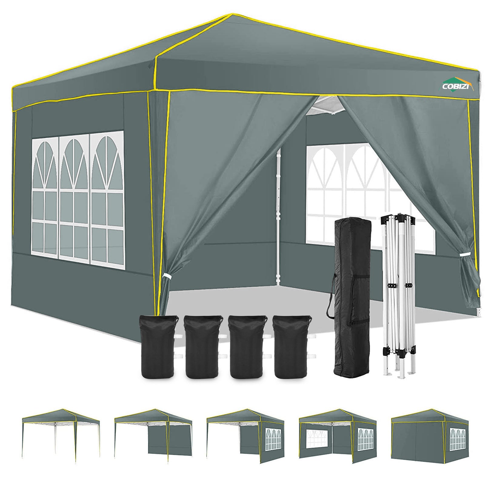 COBIZI 10'x10' Pop Up Outdoor Waterproof Commercial Canopy HZC47