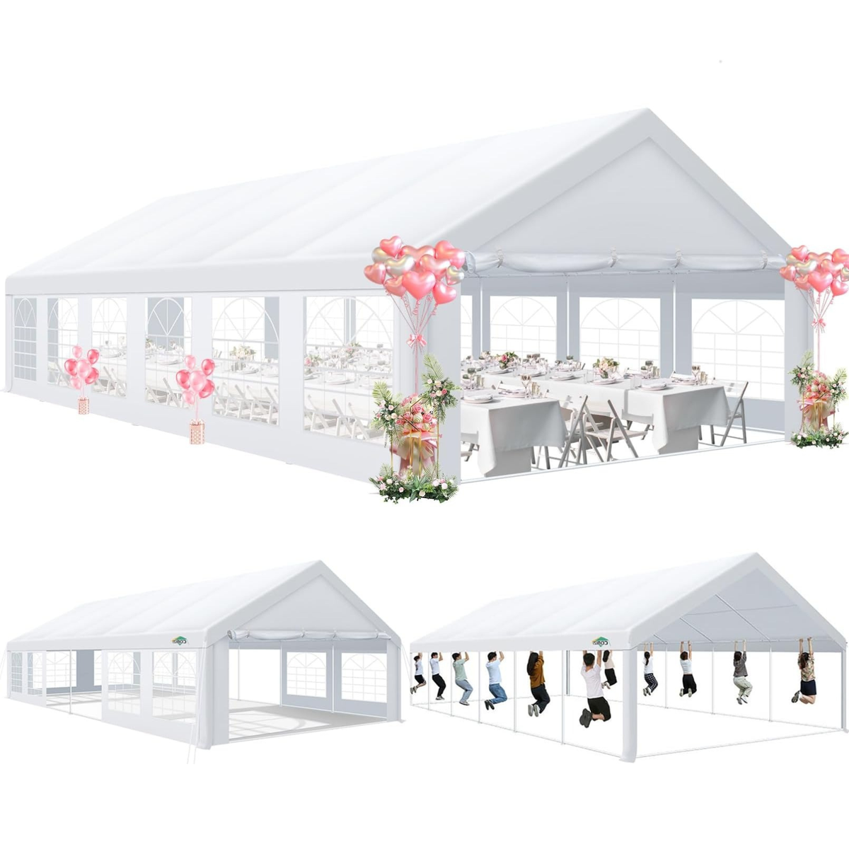 COBIZI 20'x40' Heavy Duty Party Canopy with 12 Sidewalls & Built-in Sandbags SPC168