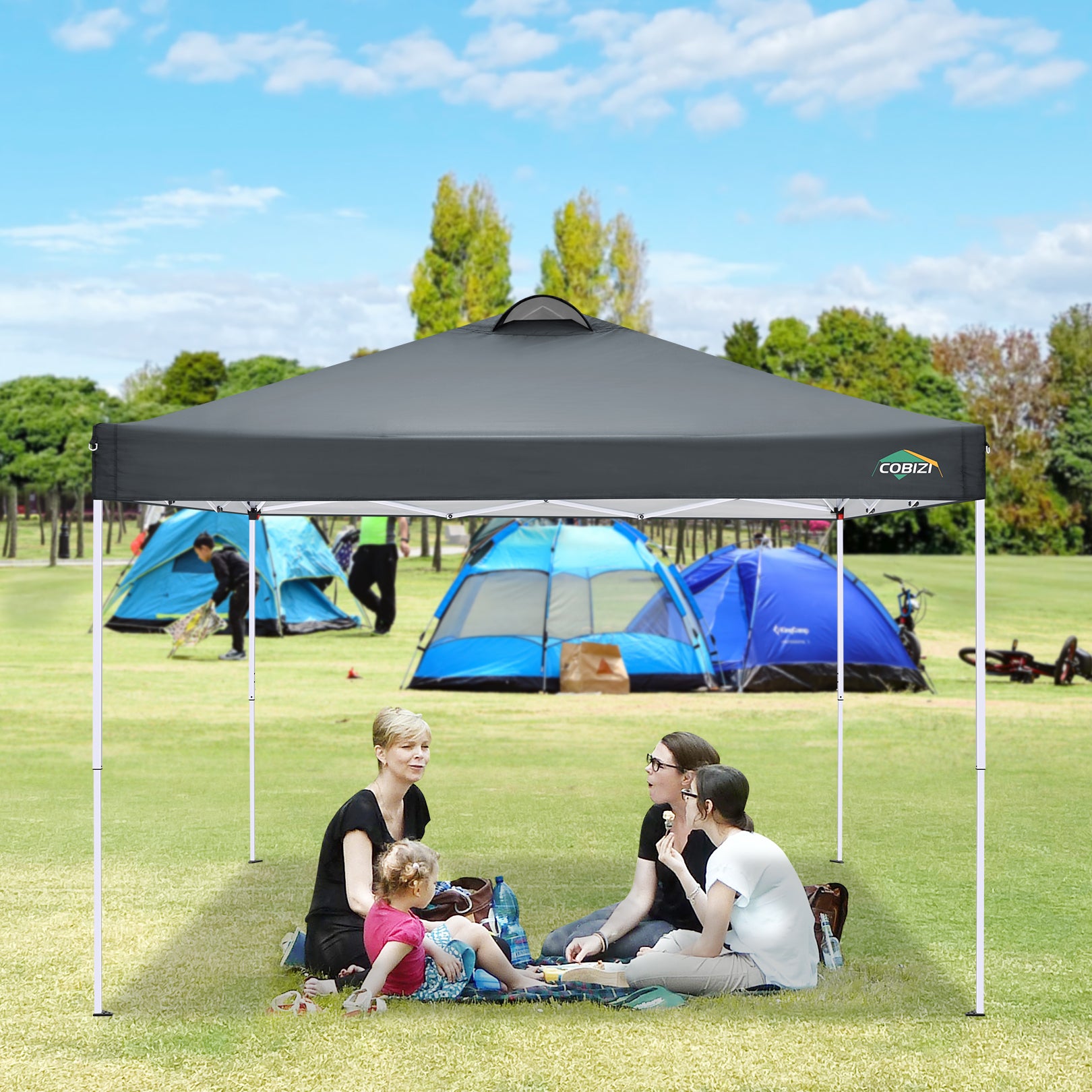 COBIZI Pop Up Canopy Shade Waterproof Tent 10'x10' With Sidewalls Vent SPC201