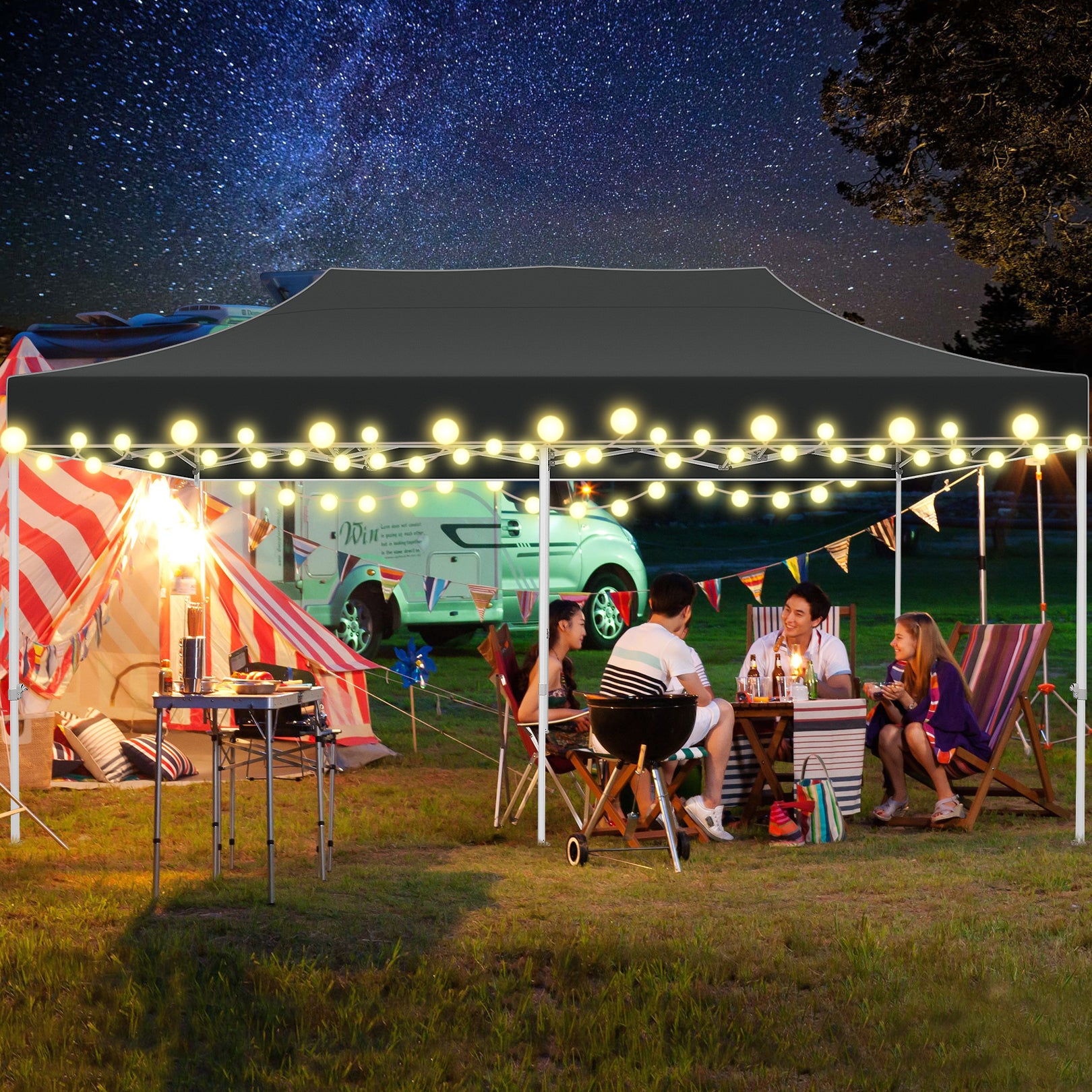 COBIZI 10x20 Pop Up Canopy Tent Heavy Duty with 6 Removable Sidewalls, Commercial Heavy Duty Pop Up Tent for Parties All Weather Waterproof and UV 50+ Wedding Tent with Roller Bag(Legs Upgraded)