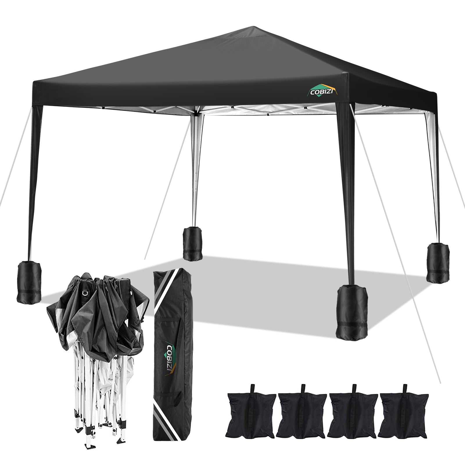 COBIZI Pop Up Canopy Gazebo Outdoor Shade Tent 10'X10' With 4 Sand Bag SPC000265