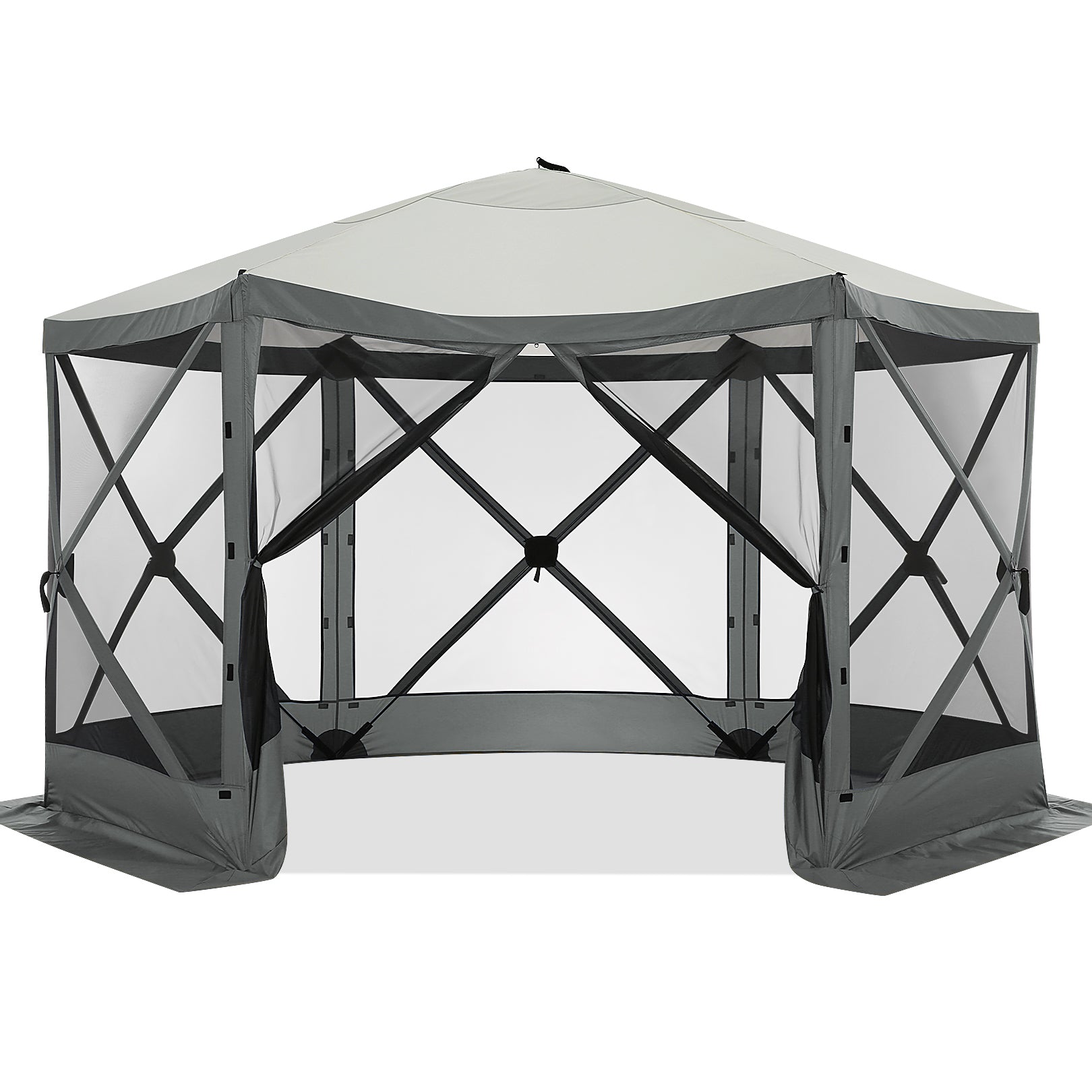 COBIZI 12x12ft Pop-up Gazebo EZ Set-up Camping Canopy Tent with 6 Sides Mosquito Netting, Waterproof, UV Resistant, Portable Screen House Room, Outdoor Party Tent with Carry bag, Ground Spike