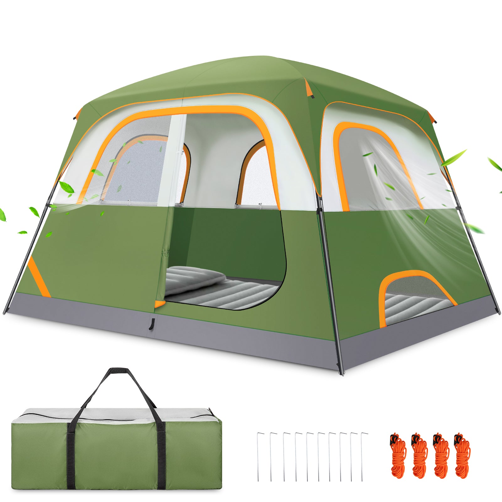 COBIZI 6 Person Tent for Camping, Easy Setup Camping Tent with Rainfly & Screen Windows for Camping/Traveling/Family Gathering/Hiking/Beach SPC000175