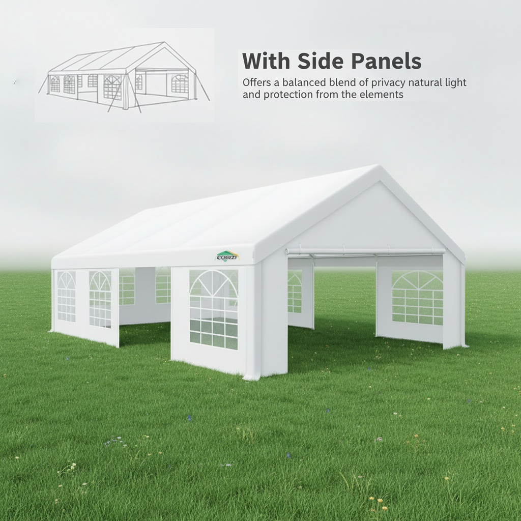 COBIZI 20'x40' Heavy Duty Party Canopy with 12 Sidewalls & Built-in Sandbags SPC168