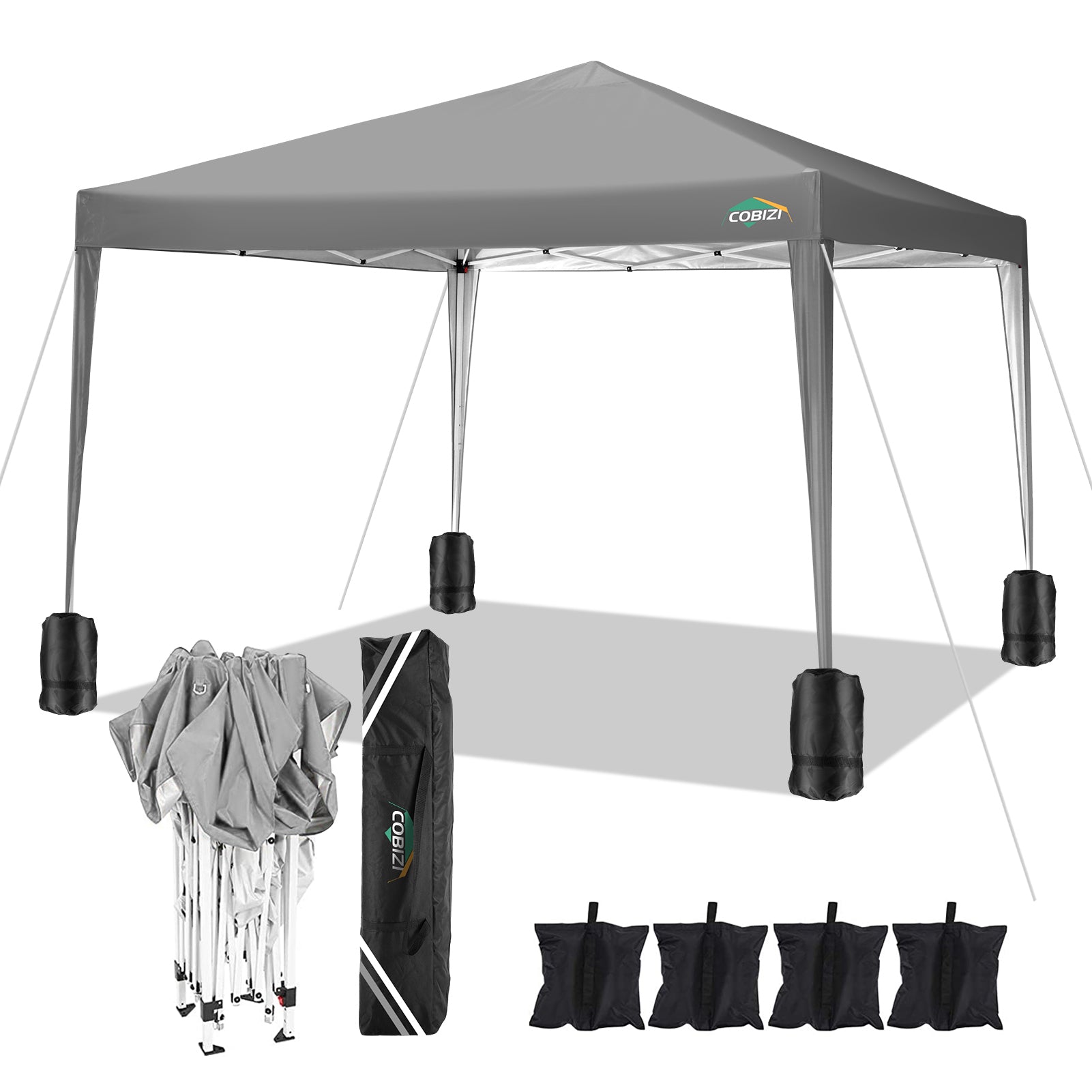 COBIZI Pop Up Canopy Gazebo Outdoor Shade Tent 10'X10' With 4 Sand Bag SPC000265