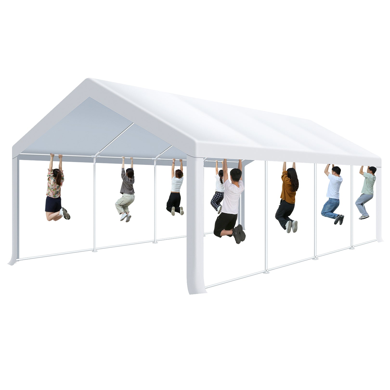 COBIZI 13'x26' Party Tent, Heavy-Duty Waterproof Outdoor White Gazebo, Event Canopy, Wedding Tarp with Removable Side Wall Windows SPC000102
