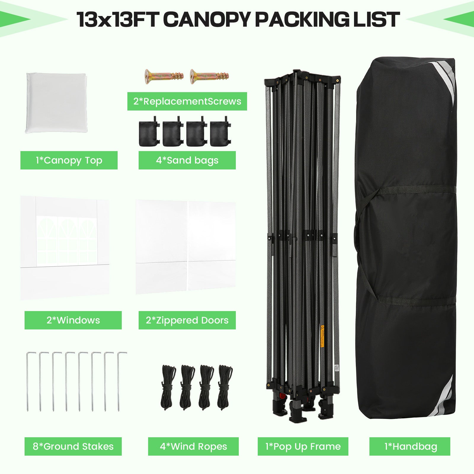 Hoteel 13x13 Pop up Canopy with 4 Removable Sidewalls, Outdoor Canopy Tents for Parties Wedding, High Stability, Instant Sun Protection Shelter with Upgrade Raised Roof and Carry Bag