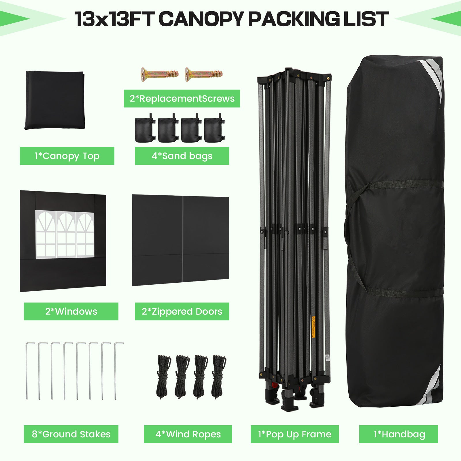 Hoteel 13x13 Pop up Canopy with 4 Removable Sidewalls, Outdoor Canopy Tents for Parties Wedding, High Stability, Instant Sun Protection Shelter with Upgrade Raised Roof and Carry Bag