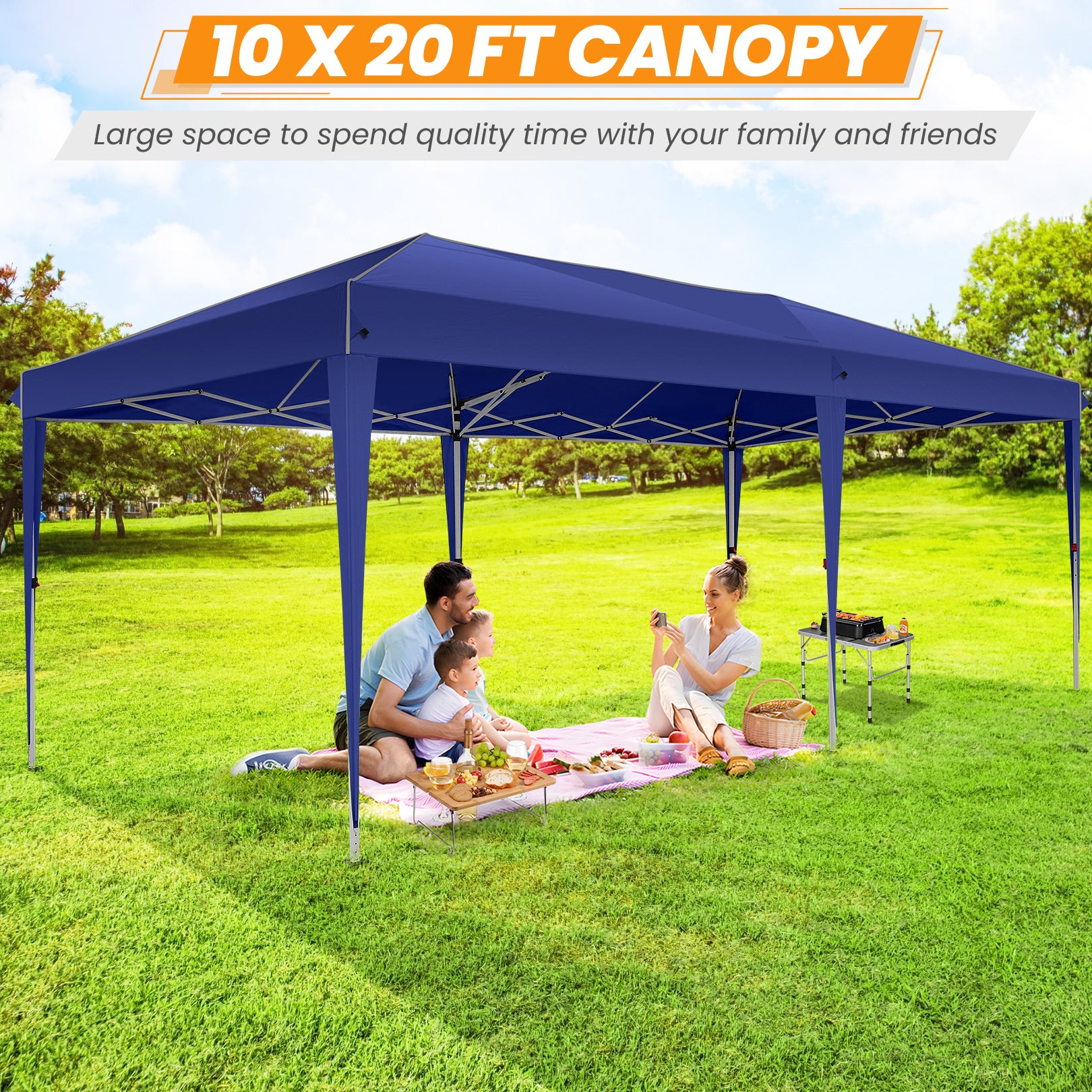 COBIZI 10x20 Pop up Heavy Duty Canopy with 6 Sidewalls,Waterproof Commercial Tent,Outdoor Gazebo for Wedding Party with Wheeled Bag