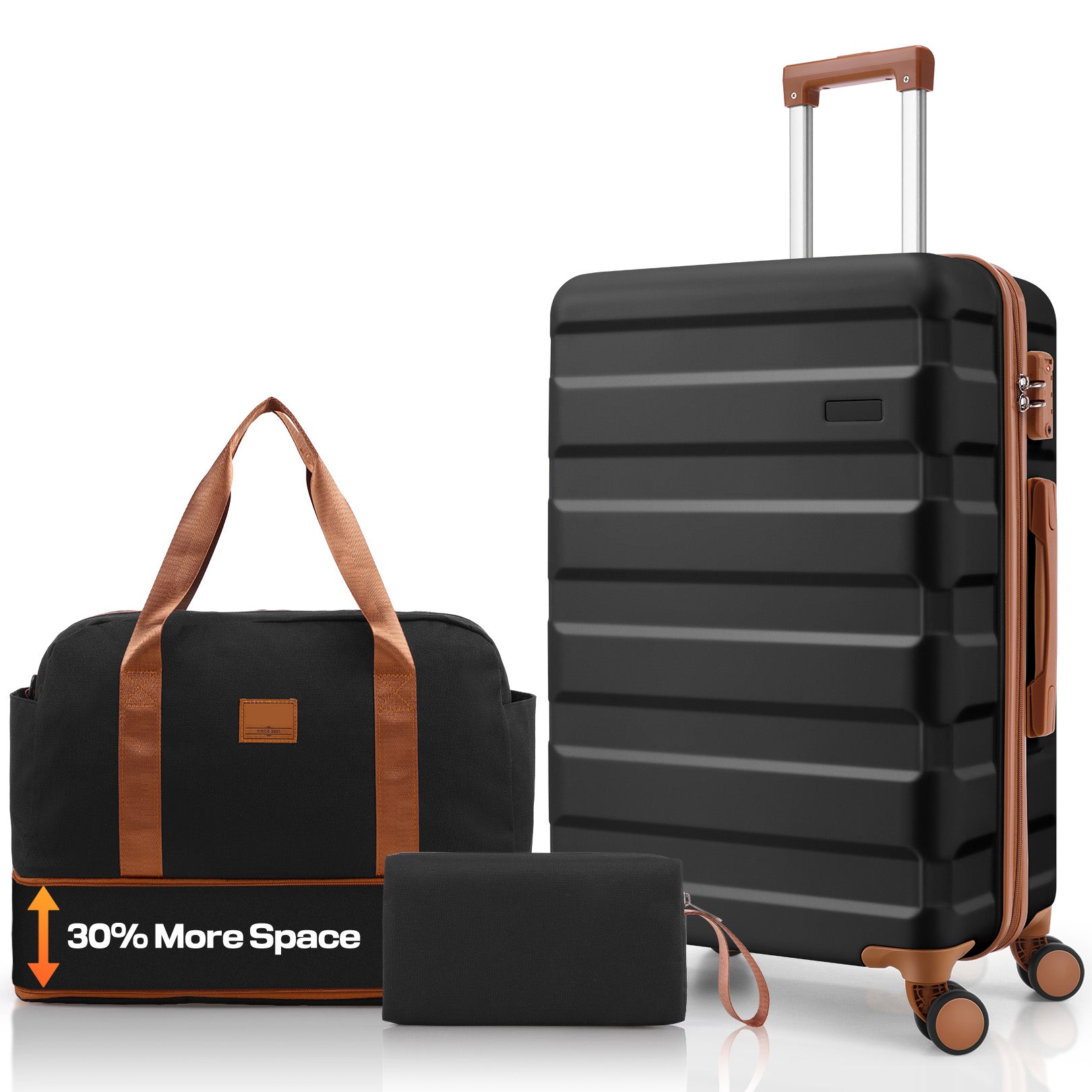 Hoteel 3-Piece Luggage Set-20" Carry-On with Spinner Wheels&TSA Lock ,Lightweight Hardside Travel Set for Business & Vacation