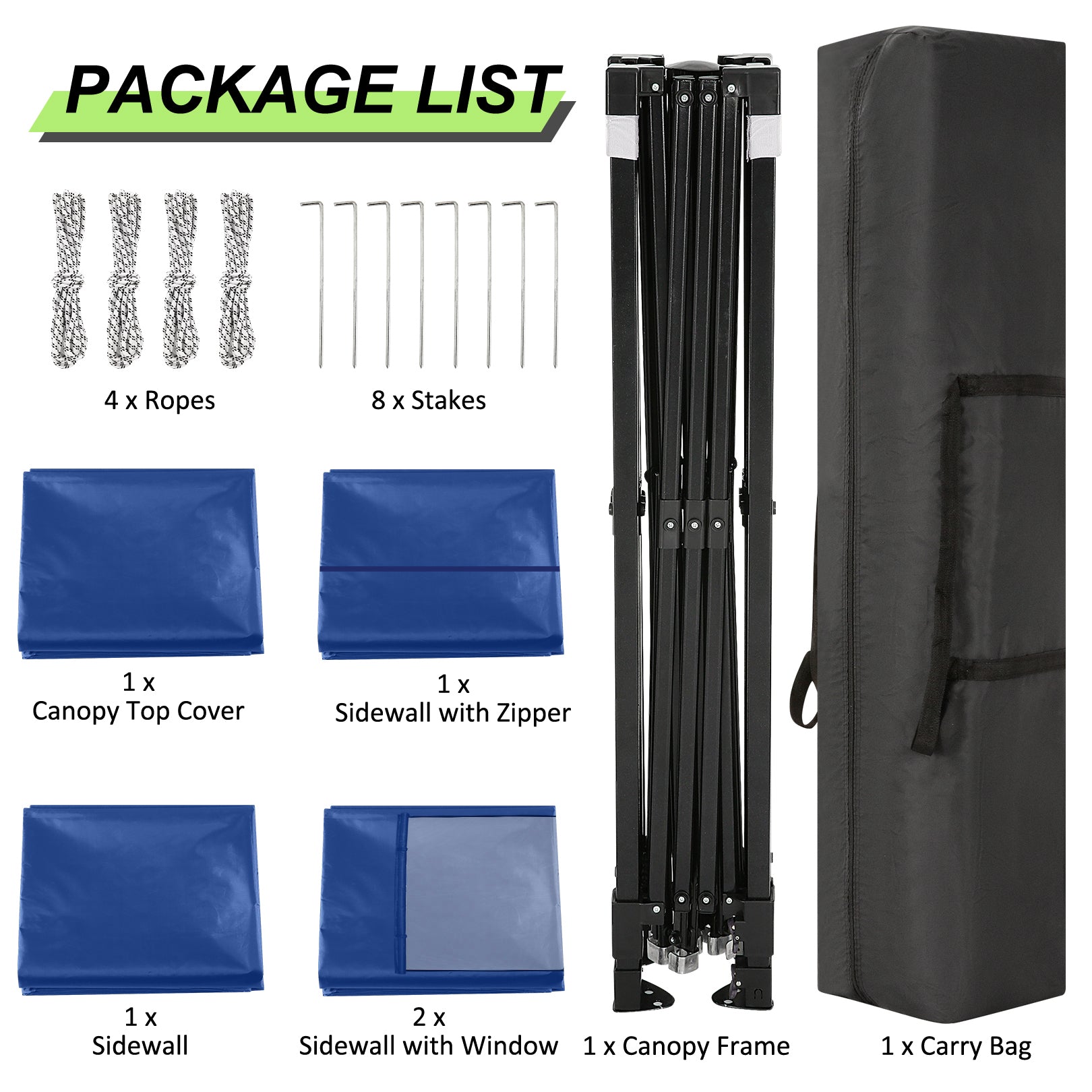 HOTEEL 10' x 10' Outdoor Canopy Party Tent EZ Pop Up Canopy Portable Commercial Instant Canopy Shelter Tent Waterproof Gazebo with 4 Sidewalls & Carry Bag,Stakes & Ropes