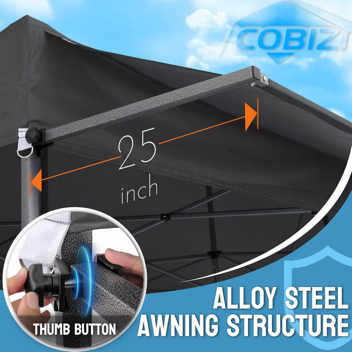 COBIZI 10'x30' Heavy Duty Pop up Canopy Tent with Extended Awning SPC119