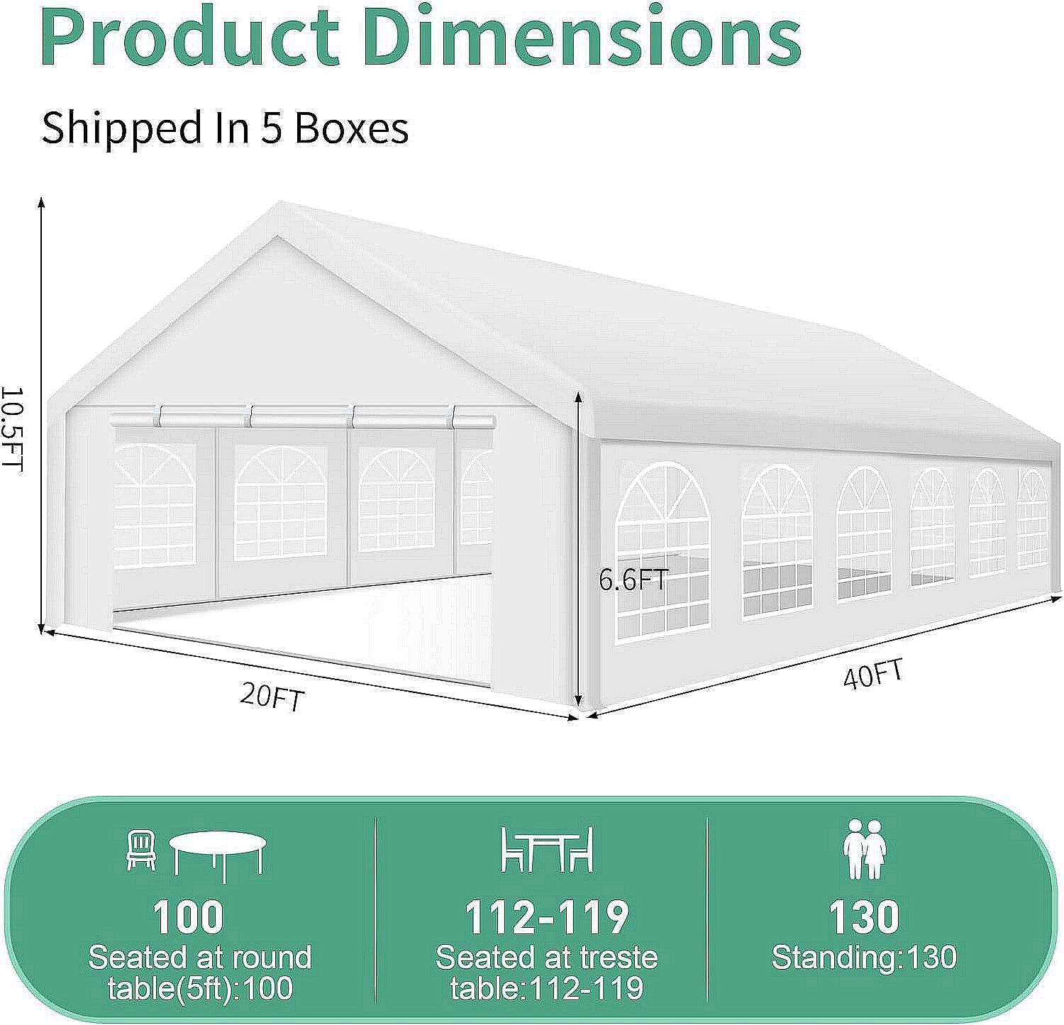 COBIZI 10X20ft Heavy Duty Canopy with Removable Sidewall, Upgraded Outdoor Waterproof Canopy Tent for Parties, Wedding, Carport, Bussiness Event,Yellow
