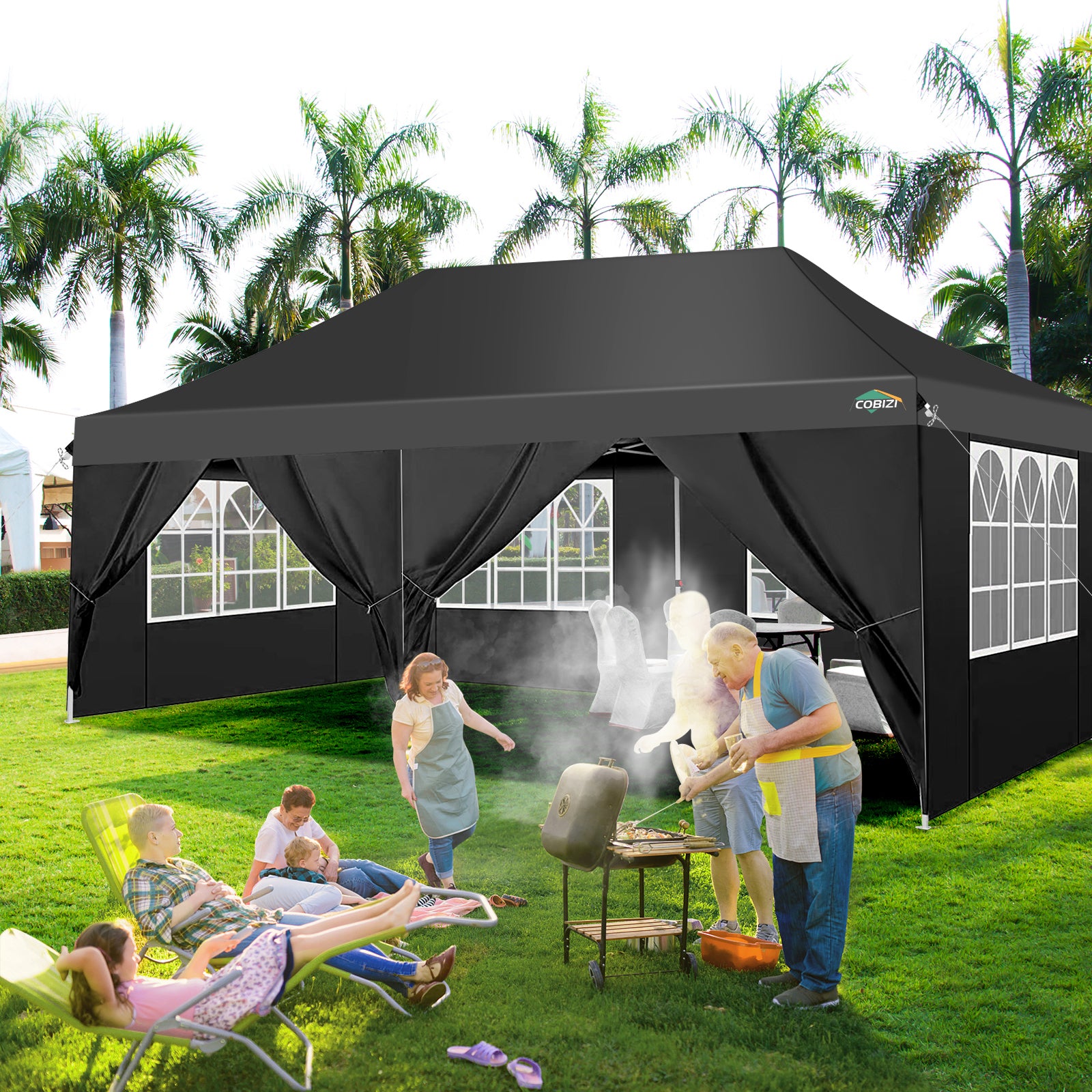 COBIZI 10'x20' Pop Up Waterproof Party Tent Canopy with 6 Removable Sidewalls AMA5924