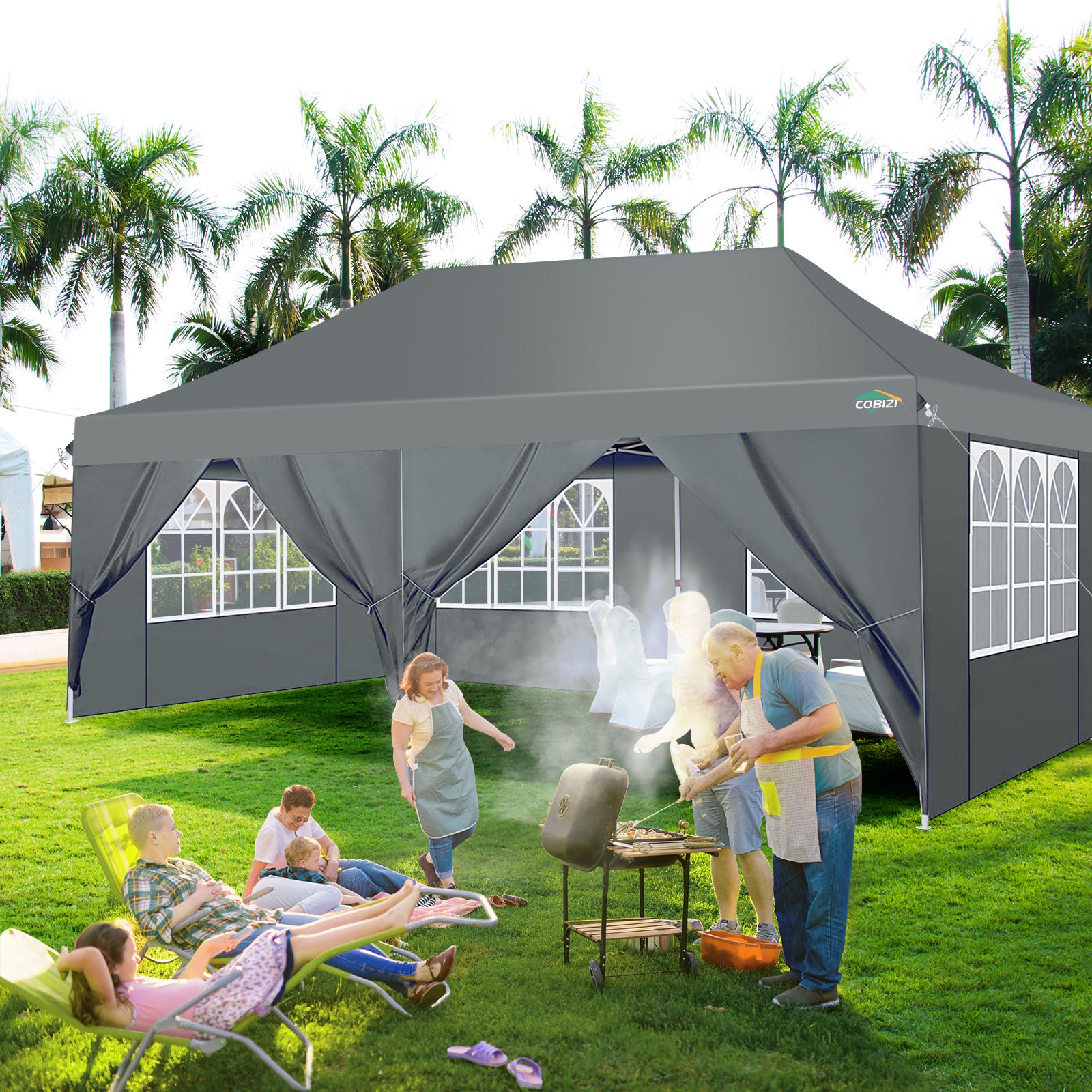 COBIZI 10'x20' Pop Up Waterproof Party Tent Canopy with 6 Removable Sidewalls AMA5924