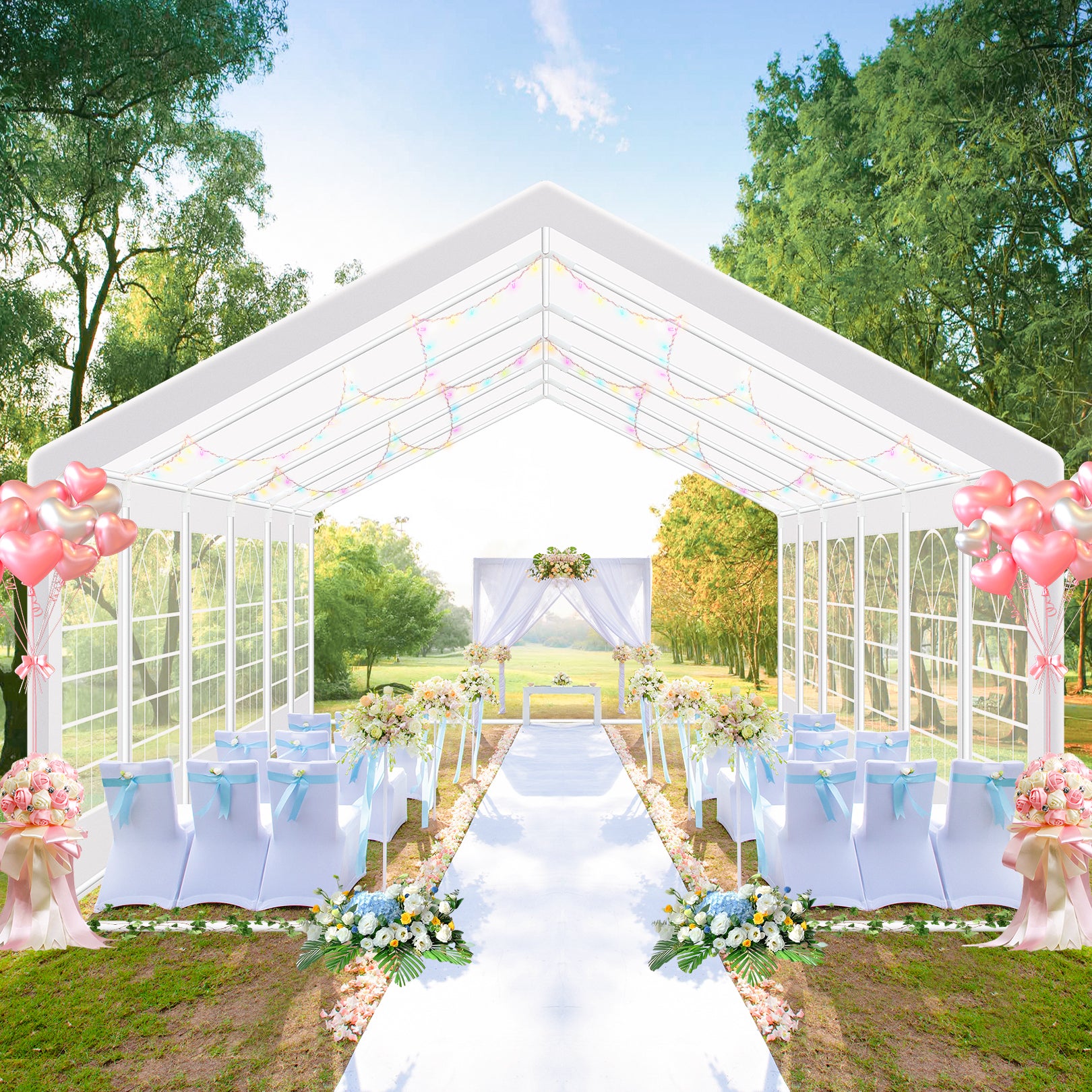 COBIZI 20'x40' Heavy Duty Party Canopy with 12 Sidewalls & Built-in Sandbags SPC000168