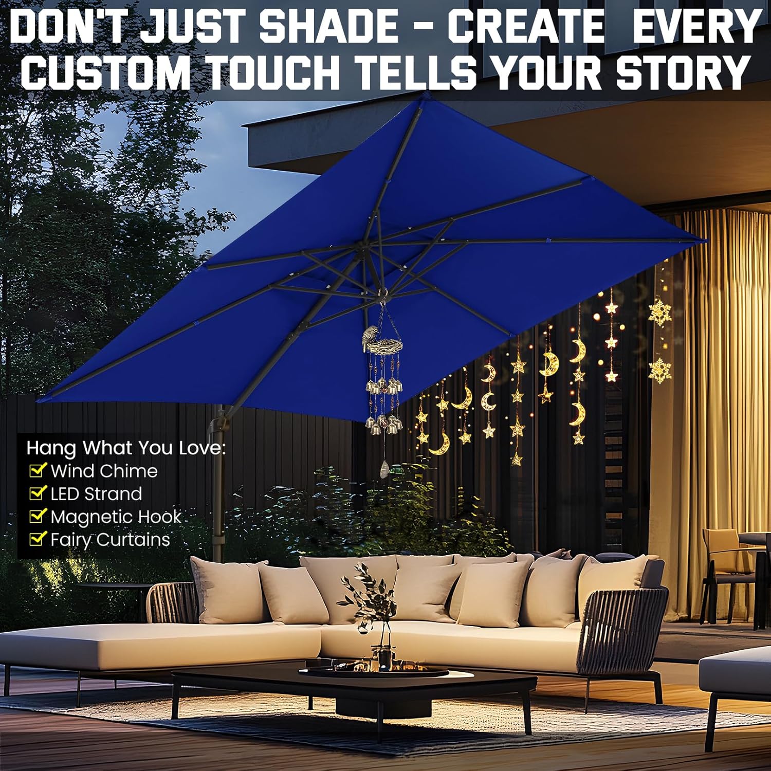 Cobizi Upgraded Patio Cantilever Sun Umbrella With 5 Adjustment Angles, 10'x10', SPC236