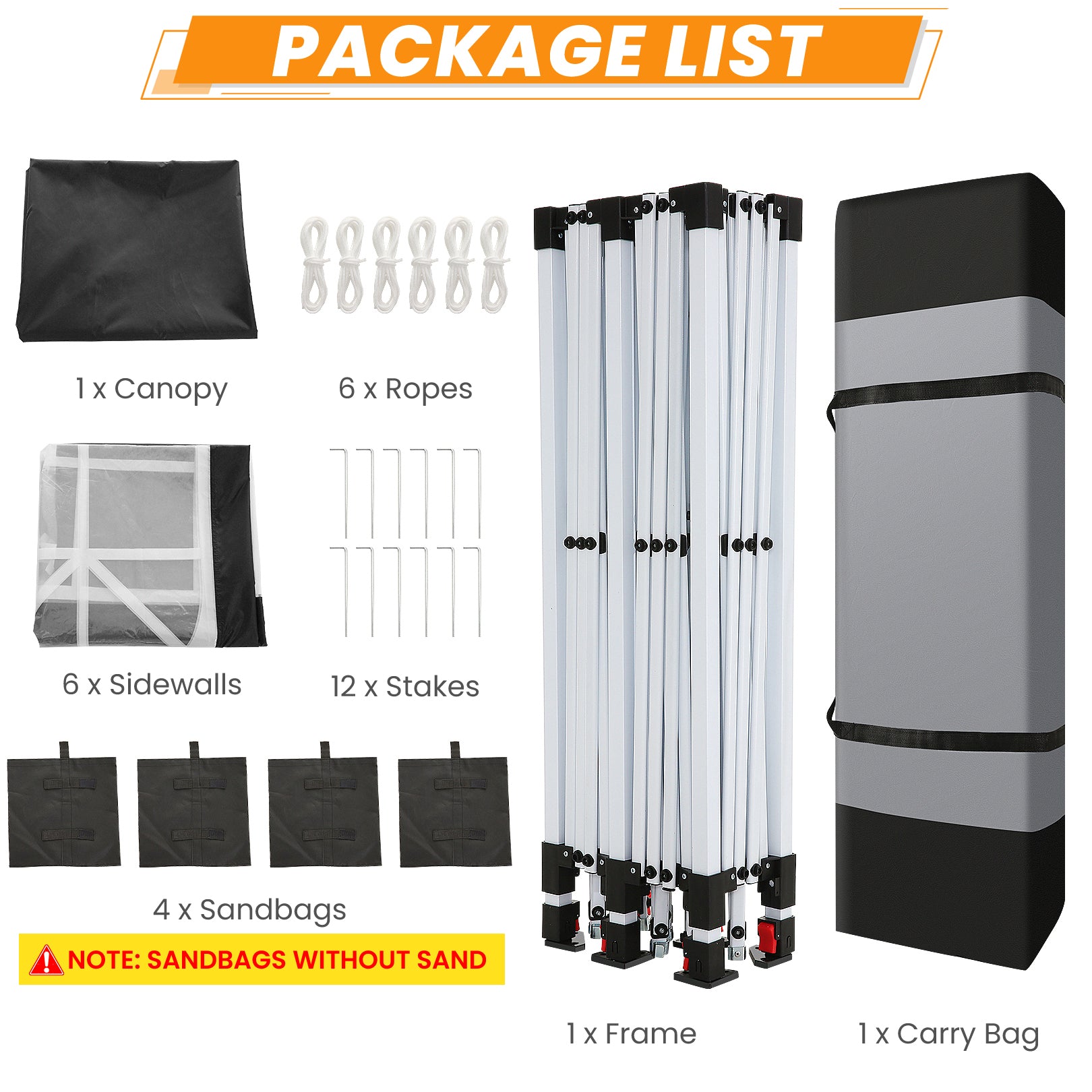 HOTEEL 10'x20' Pop Up Canopy with Sidewalls,Easy Up Canopy Tent with Carry Bag,Outdoor Canopies with 4 Sandbags,Large Tents for Outdoor Events,Wedding,Backyard,Commercial,Black