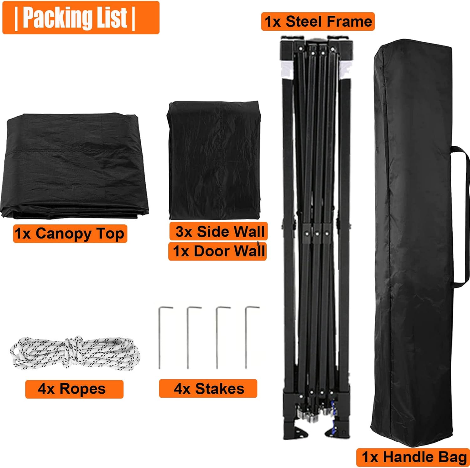 HOTEEL 10' x 10' Outdoor Canopy Party Tent EZ Pop up Canopy Portable Commercial Instant Canopy Shelter Tent Waterproof Gazebo with 4 Sidewalls & Carry Bag,Stakes & Ropes