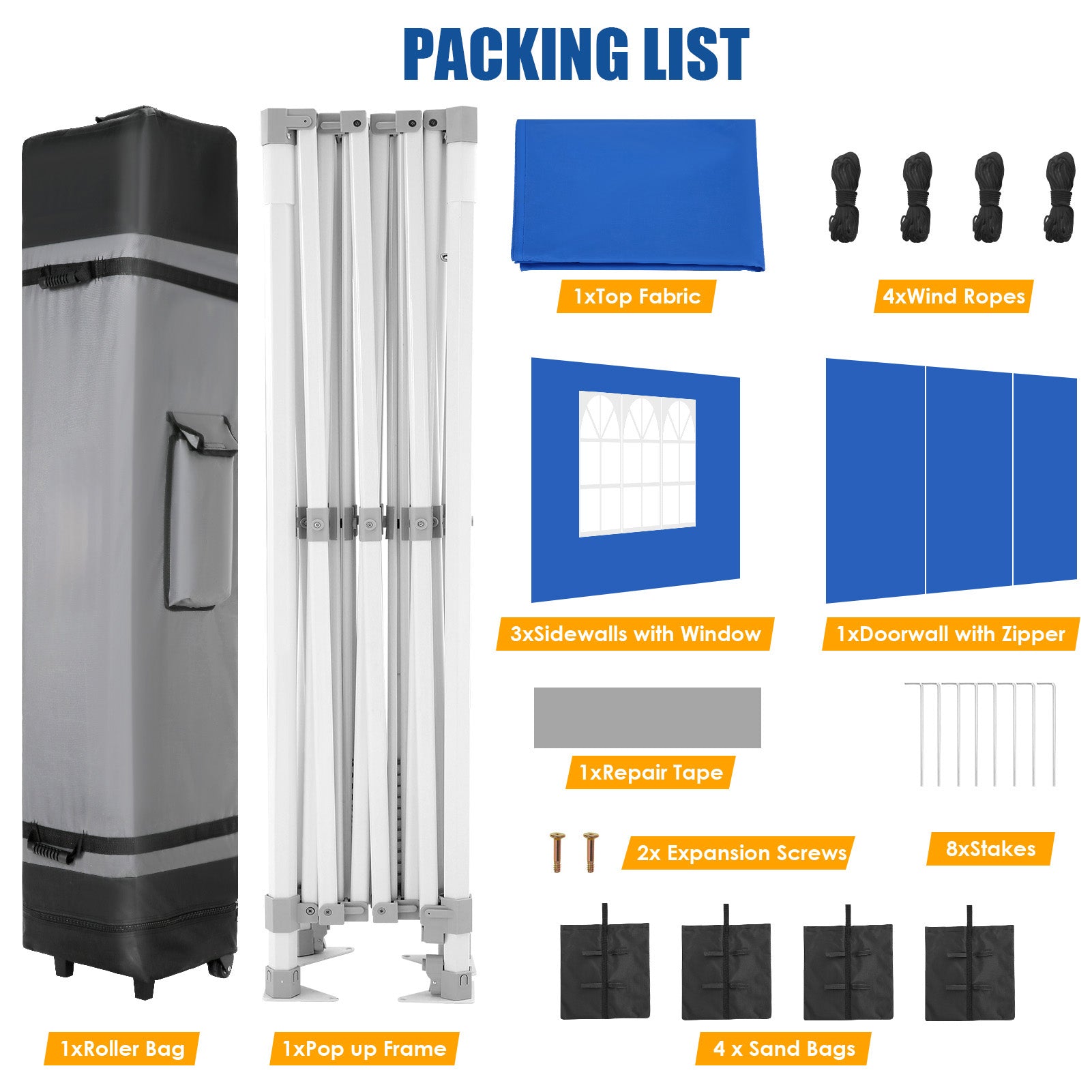 HOTEEL 10x15 Pop Up Canopy Tent Heavy Duty with 4 Sidewalls,Tents for Parties Outdoor Canopy Event Tent Wedding with Roller Bag,UV 50+ & Upgraded No Water Accumulation,Thick Hexagonal Legs