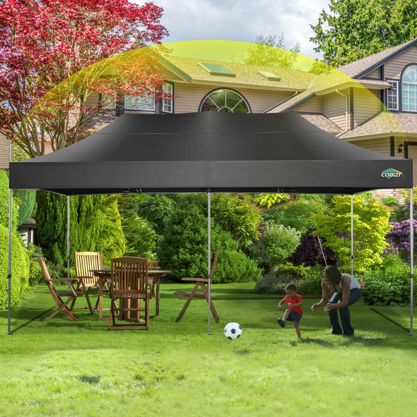COBIZI 10'x20' Easy Pop Up Heavy Duty Canopy, Anti-UV & Waterproof SPC27