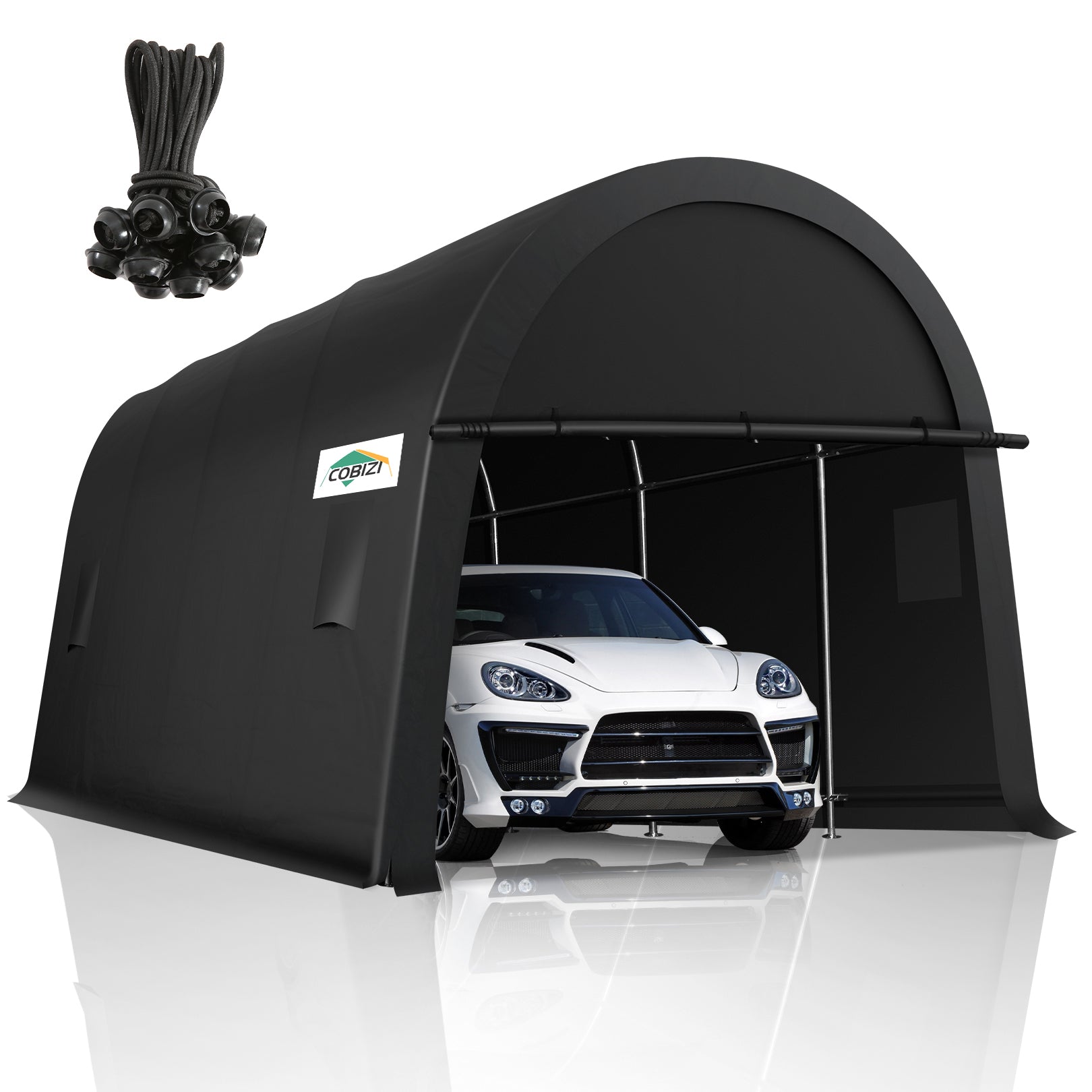 Hoteel 10¡Á20 ft Heavy Duty Carport Outdoor Metal Car Tent with Metal Frame and Round Roof, Anti-Snow Portable Garage Storage Shelter for Automobiles,Trucks and Boats