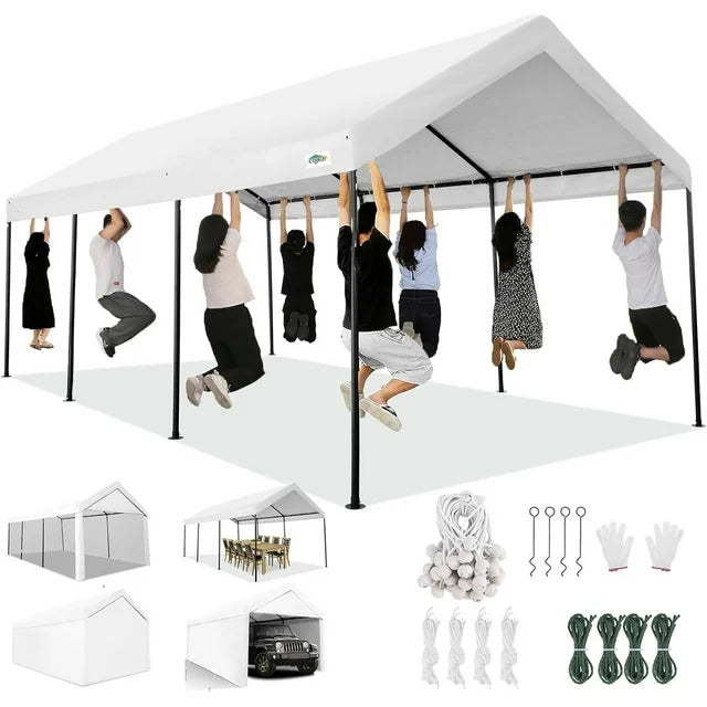 COBIZI 10X20ft Heavy Duty Canopy with Removable Sidewall, Upgraded Outdoor Waterproof Canopy Tent for Parties, Wedding, Car, Bussiness Event,White