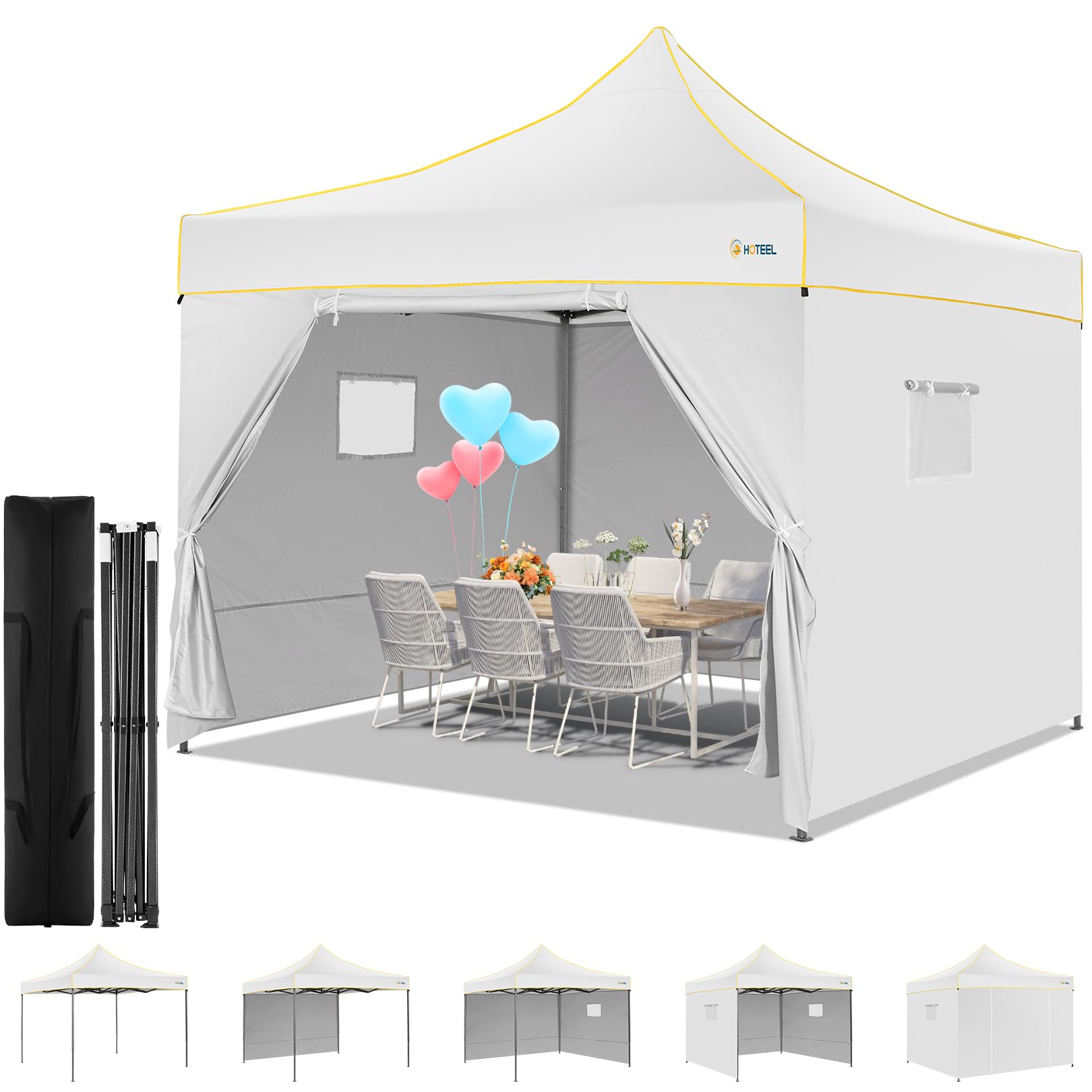 COBIZI 10' x10' Canopy Tent, Pop Up Canopy, Outdoor Tent with Mesh Window, Waterproof Instant Tents for Party