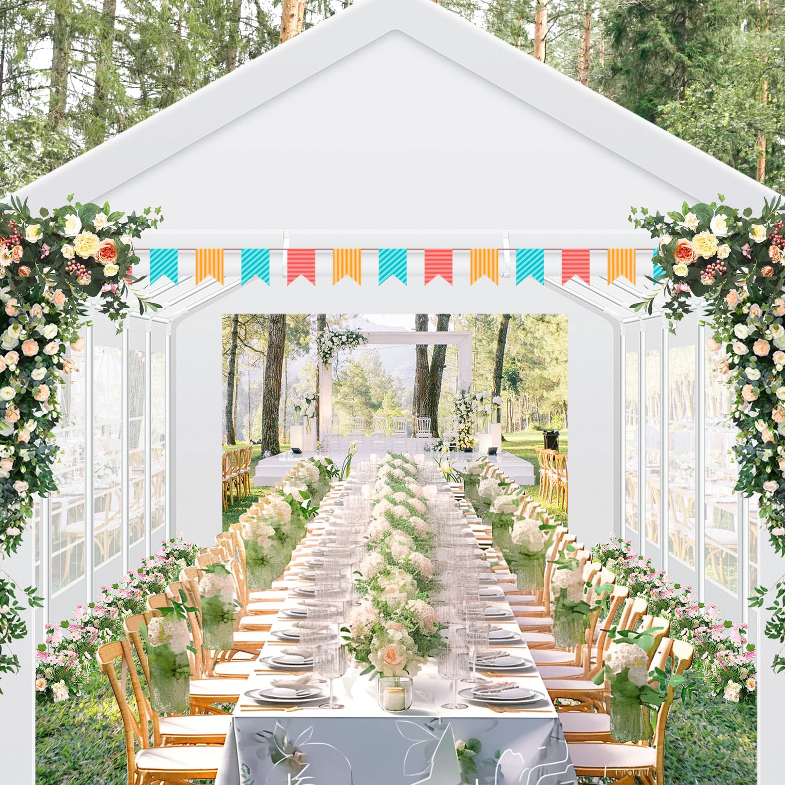 COBIZI 10¡®x30¡¯ Party Tent Heavy Duty, Wedding Tent, Event Tent for Parties, Carpas para Fiestas with 6 Removable Sidewalls