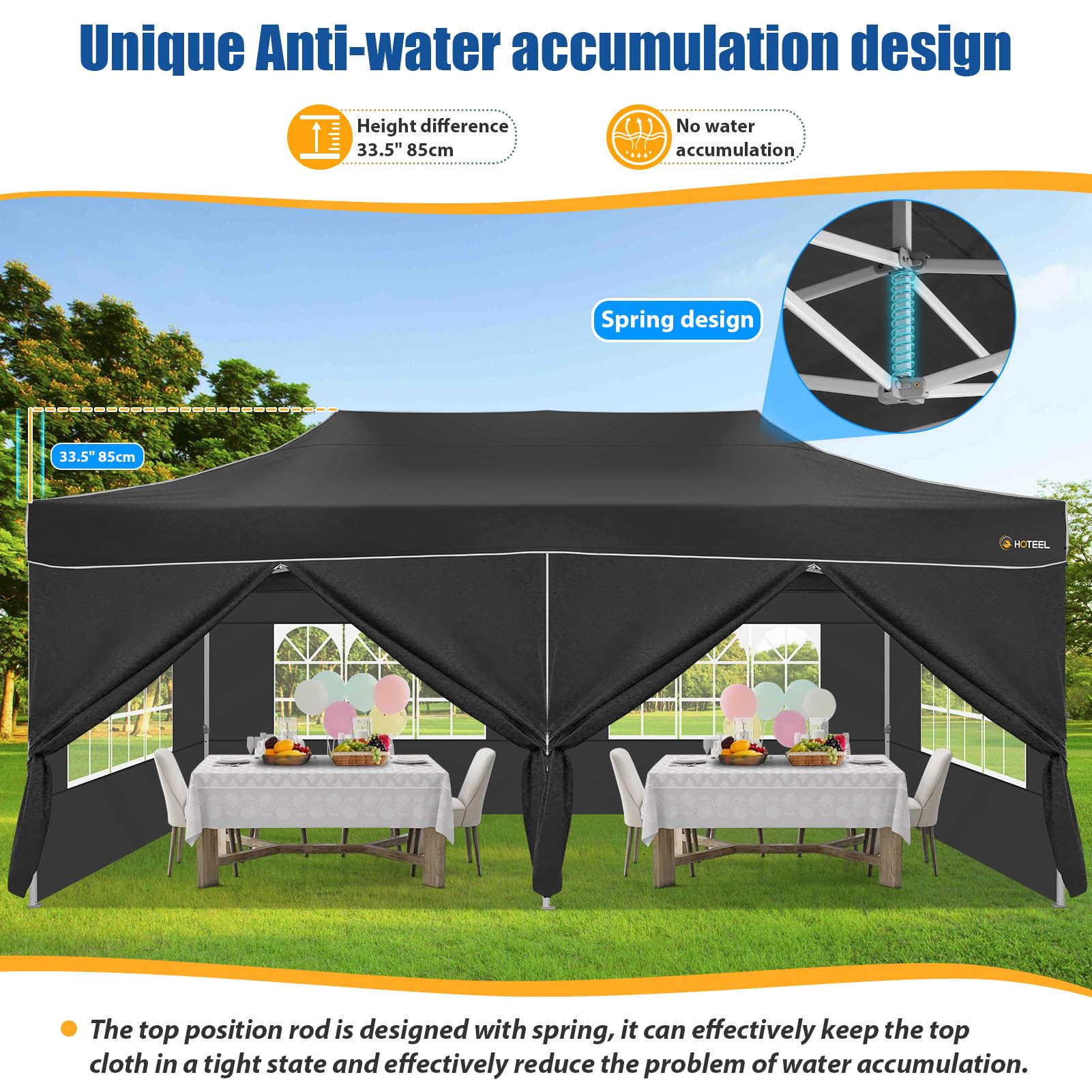 HOTEEL 10¡®x20¡¯ Pop up Canopy with 6 Removable Sidewalls Heavy Duty Party Tent Outdoor Event Gazebo Frame Thickened Commercial Canopy Tents