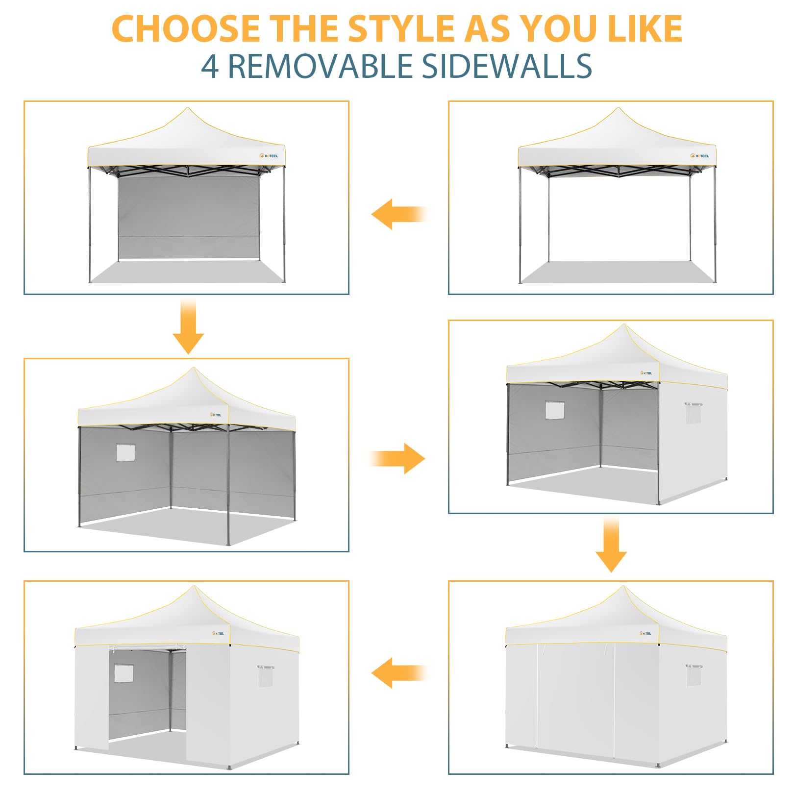 COBIZI 10' x10' Canopy Tent, Pop Up Canopy, Outdoor Tent with Mesh Window, Waterproof Instant Tents for Party