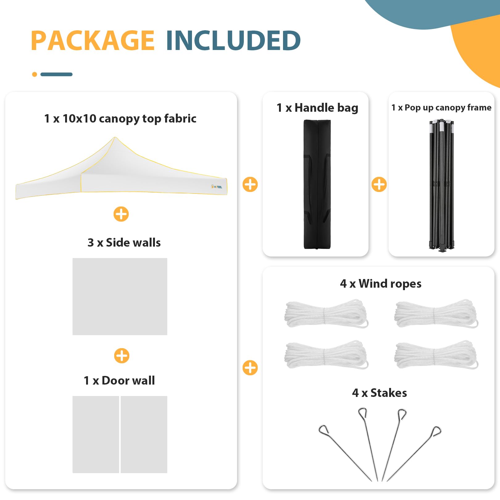 COBIZI 10' x10' Canopy Tent, Pop Up Canopy, Outdoor Tent with Mesh Window, Waterproof Instant Tents for Party