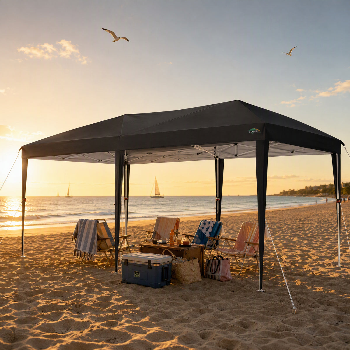 COBIZI 10'x20' Pop Up Canopy with 6 Sidewalls, Instant Set Up, SPC18