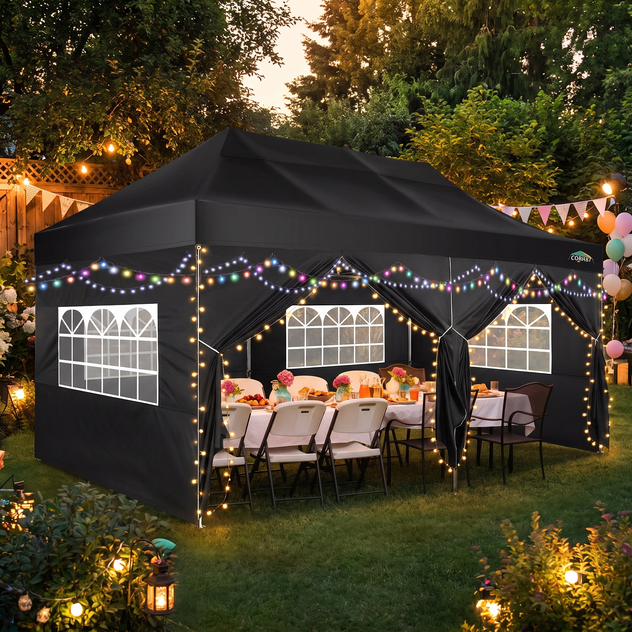 COBIZI 10'x20' Easy Pop Up Heavy Duty Canopy, Anti-UV & Waterproof SPC27