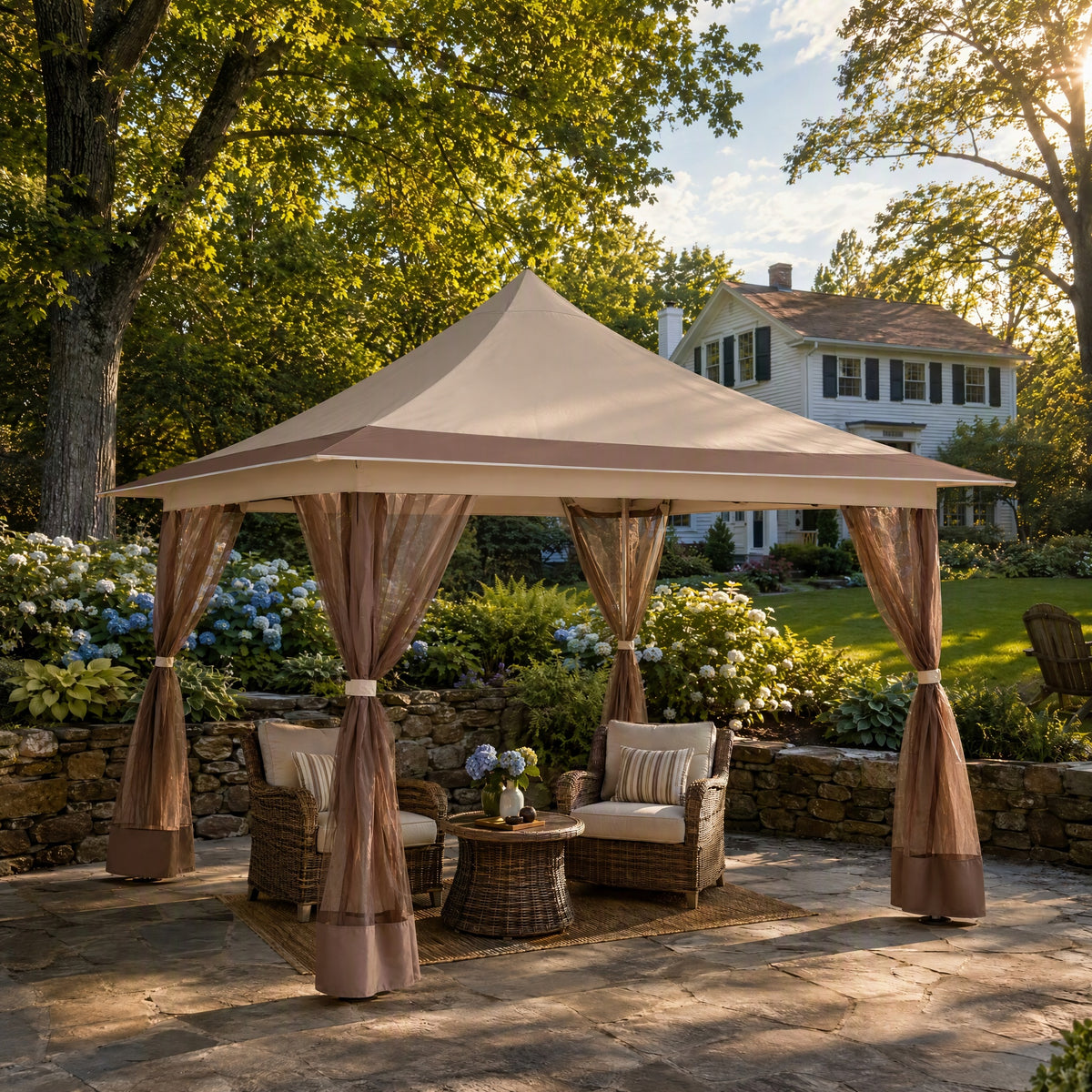 COBIZI 12'x12' Pop-up Gazebo Canopy, Durable Gazing Pavilion with Mosquito Netting SPC149