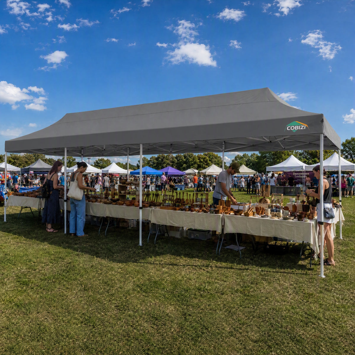 COBIZI 10'x30' Large Pop up Canopy, Easy Set Up With 8 Removable Sidewalls SPC257