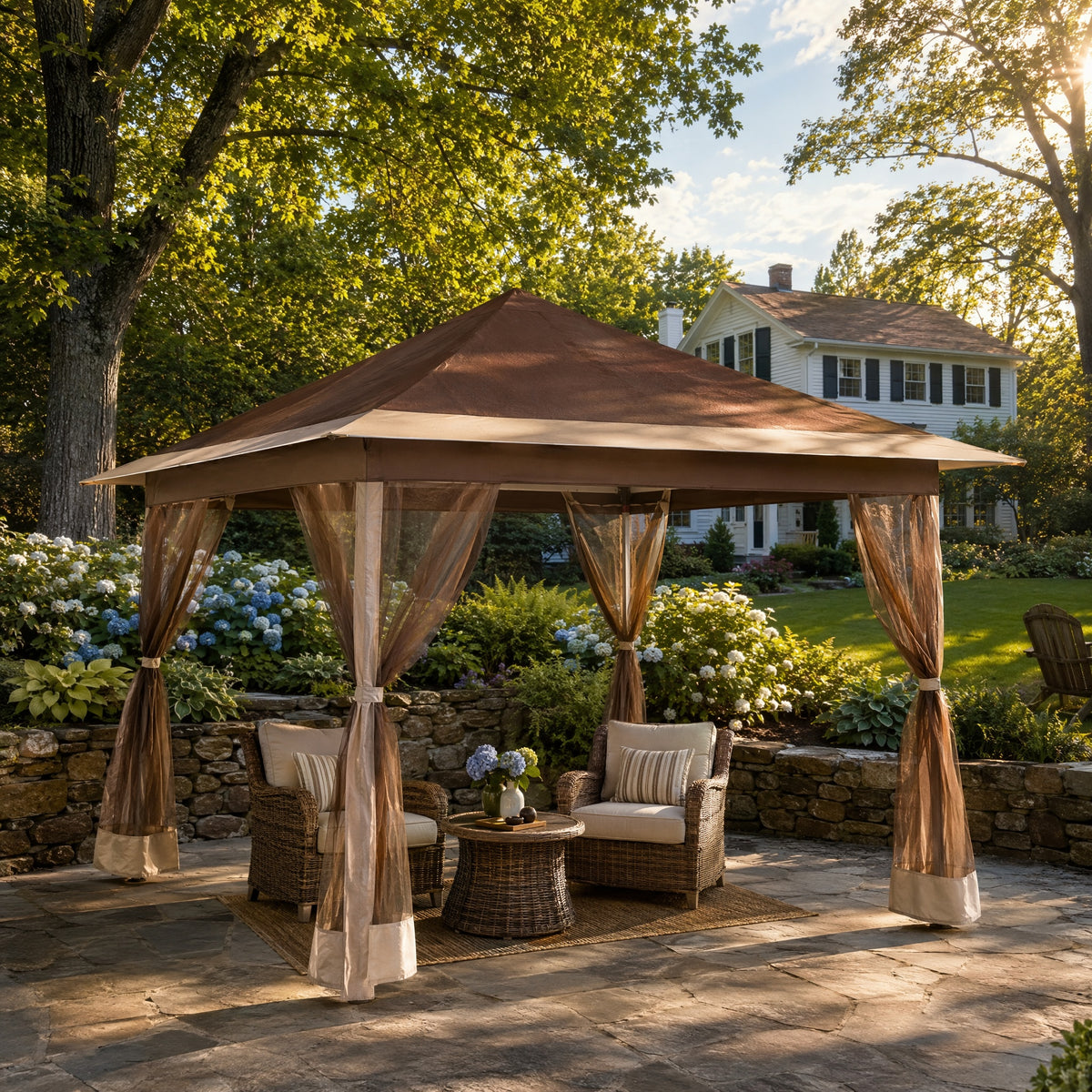 COBIZI 12'x12' Pop-up Gazebo Canopy, Durable Gazing Pavilion with Mosquito Netting SPC149