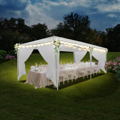 HOTEEL 10'x10'、10'x20'、10'x30' Canopy Party Tent with 4 Removable Sidewalls, Outdoor Tent for Parties, Event Tent, Large Canopy Tent for Weddings, Parties, Patio Camping Gazebo, All Season & Waterproof, White
