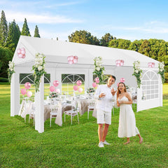 COBIZI 10' x 20' party tent, suitable for wedding parties, outdoor events, gazebos, shelter awnings, with removable side wall windows