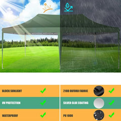 YUEBO 10'x20' Ez Pop Up Canopy Tent Commercial Instant Canopies with 6 Removable Side Walls Portable & Carrying Bag for Patio Picnic Carport Party Wedding, Blue Navy