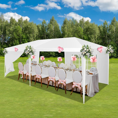 HOTEEL Party Tent 10x20 Canopy Tents for Parties with 6 Removable Sidewalls, Waterproof Outdoor Tent for Weddings and Events