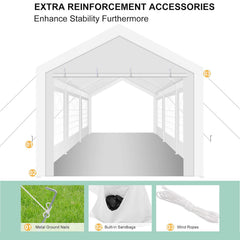 COBIZI 10' x 20' party tent, suitable for wedding parties, outdoor events, gazebos, shelter awnings, with removable side wall windows