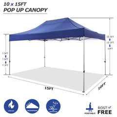 HOTEEL 10x15 Heavy Duty Canopy, Pop up Commercial Canopy Tent with 4 Sidewalls, Easy Up Wedding Party Tent, Outdoor Instant Carport Gazebo
