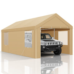 HOTEEL 10'x20' Large Heavy Duty Car Tent with Steel Frame, Portable Garage Wedding Tent Gazebo Big Tents Carport Shelter with Waterproof Top Cover, All-Season Tarp for Outdoor Party Birthday