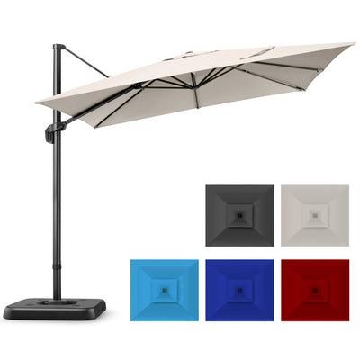 Hoteel 10 Ft Patio Umbrella Outdoor Cantilever Square Umbrella Aluminum Offset Umbrella with Base, 360¡ã Rotation