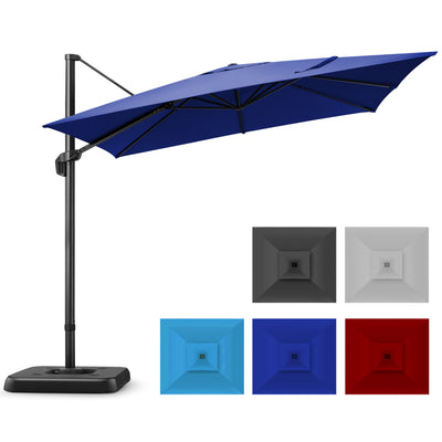Hoteel 10 Ft Patio Umbrella Outdoor Cantilever Square Umbrella Aluminum Offset Umbrella with Base, 360¡ã Rotation
