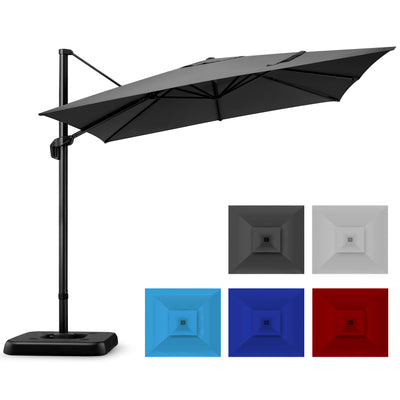 Hoteel 10 Ft Patio Umbrella Outdoor Cantilever Square Umbrella Aluminum Offset Umbrella with Base, 360¡ã Rotation