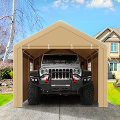 HOTEEL 10'x20' Large Heavy Duty Car Tent with Steel Frame, Portable Garage Wedding Tent Gazebo Big Tents Carport Shelter with Waterproof Top Cover, All-Season Tarp for Outdoor Party Birthday